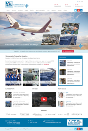 Web Design by RupalTechno for AIRBASE SERVICES INC - CANADA | Design: #11268068