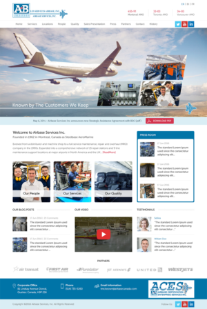 Web Design by RupalTechno for AIRBASE SERVICES INC - CANADA | Design: #11342460