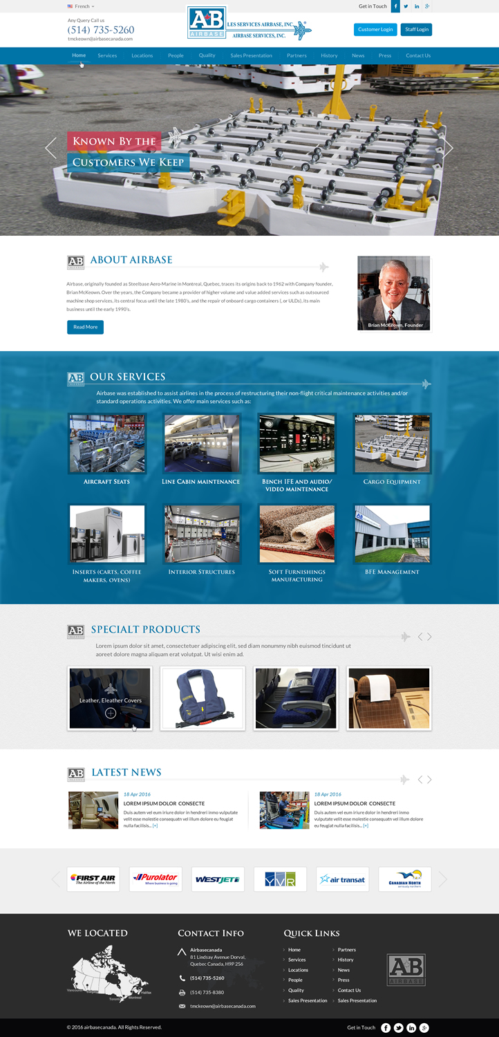 Web Design by Sbss for AIRBASE SERVICES INC - CANADA | Design #11234750