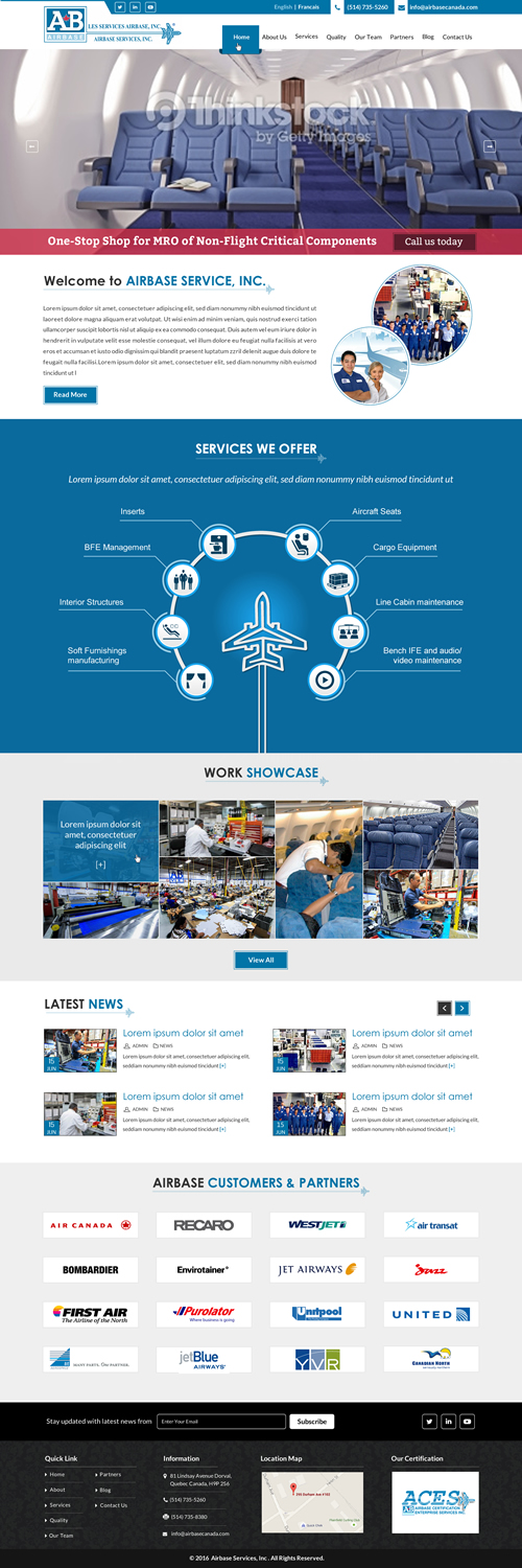 Web Design by Sbss for AIRBASE SERVICES INC - CANADA | Design: #11234752