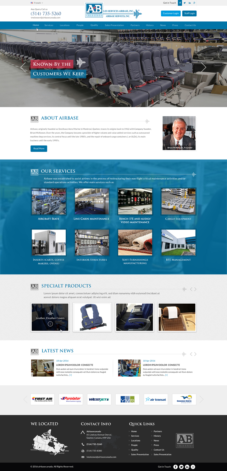 Web Design by Sbss for AIRBASE SERVICES INC - CANADA | Design #11234753
