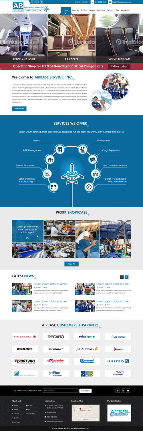 Web Design by Sbss for AIRBASE SERVICES INC - CANADA | Design #11234756