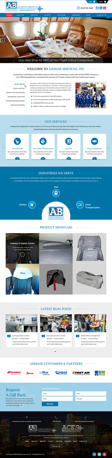 Web Design by Sbss for AIRBASE SERVICES INC - CANADA | Design #11234763