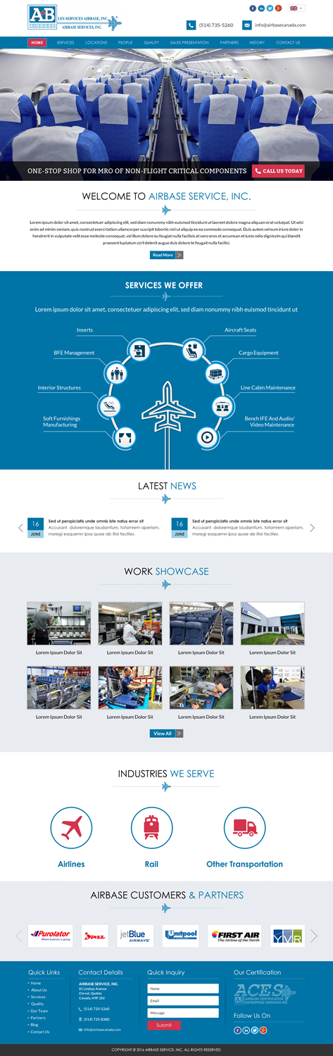 Web Design by Sbss for AIRBASE SERVICES INC - CANADA | Design #11241826