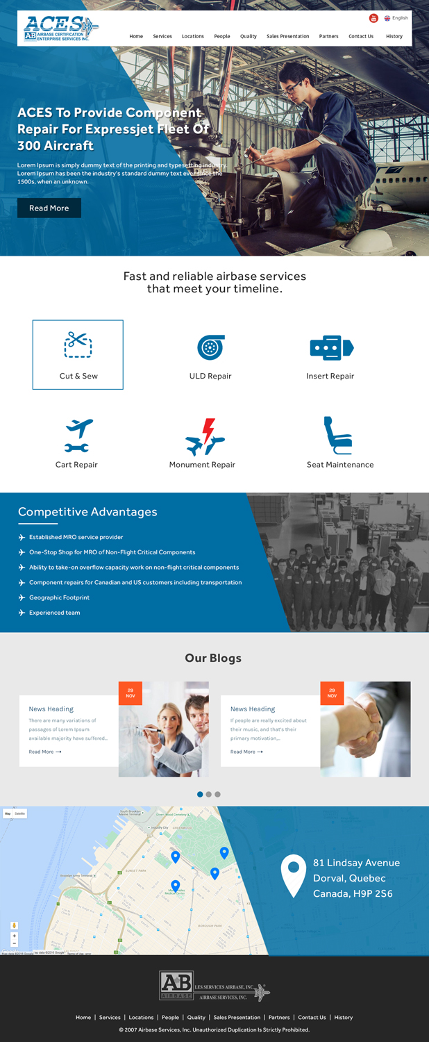 Web Design by Xclusive Designers for AIRBASE SERVICES INC - CANADA | Design #11231973