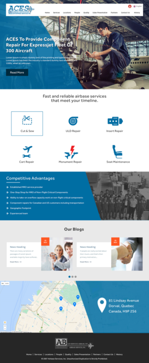 Web Design by Xclusive Designer for AIRBASE SERVICES INC - CANADA | Design #11231973