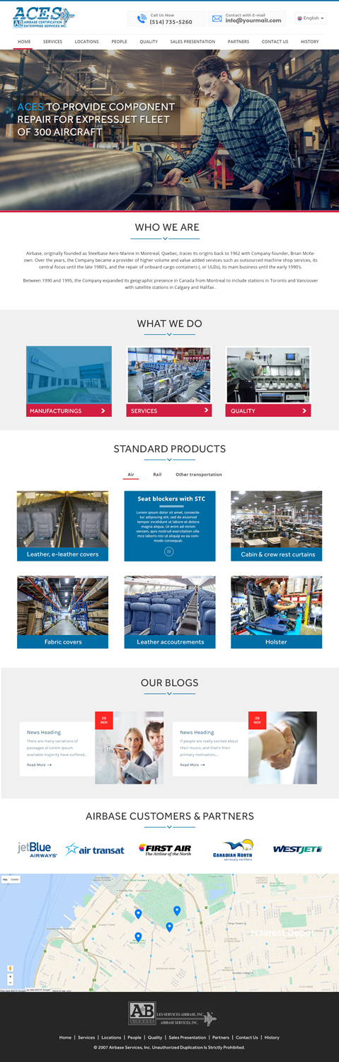 Web Design by Xclusive Designers for AIRBASE SERVICES INC - CANADA | Design #11342595