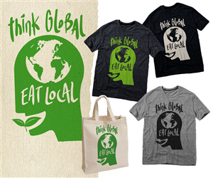 Think Global Eat Local | Diseño de Camiseta por obidesignfactory