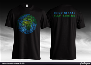 Think Global Eat Local | Diseño de Camiseta por gekgrfx