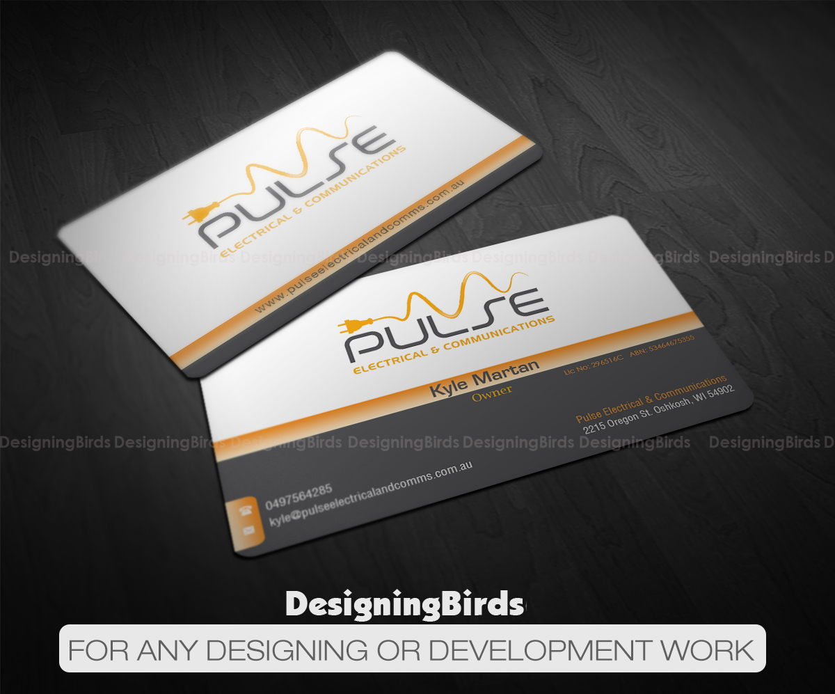 Business Card Design by Designing Birds for Pulse Electrical and Communications | Design #11254686