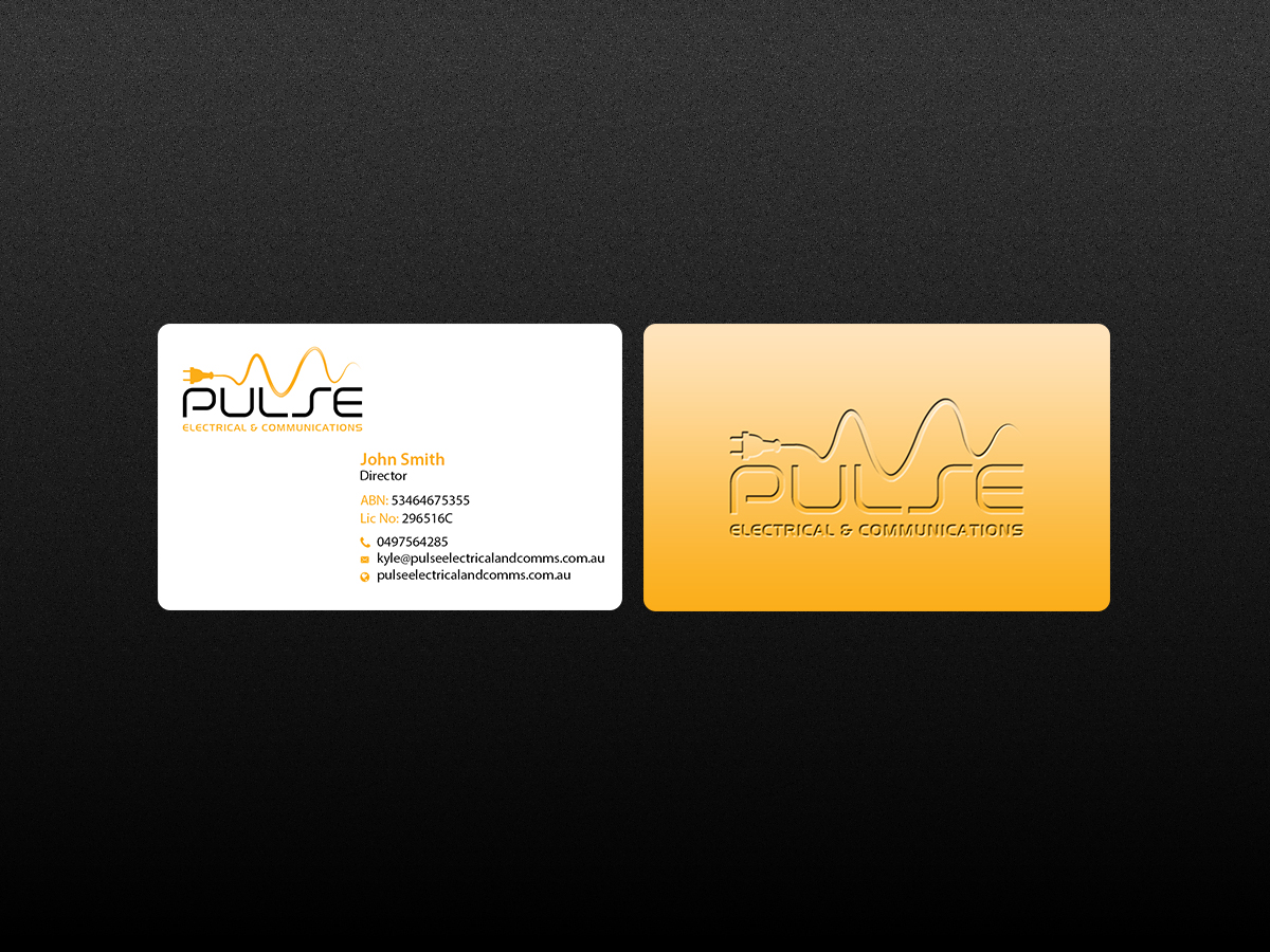 Business Card Design by Creations Box 2015 for Pulse Electrical and Communications | Design #11253454