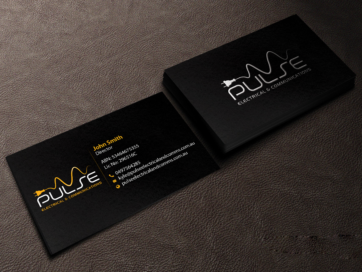 Business Card Design by Creations Box 2015 for Pulse Electrical and Communications | Design #11253455