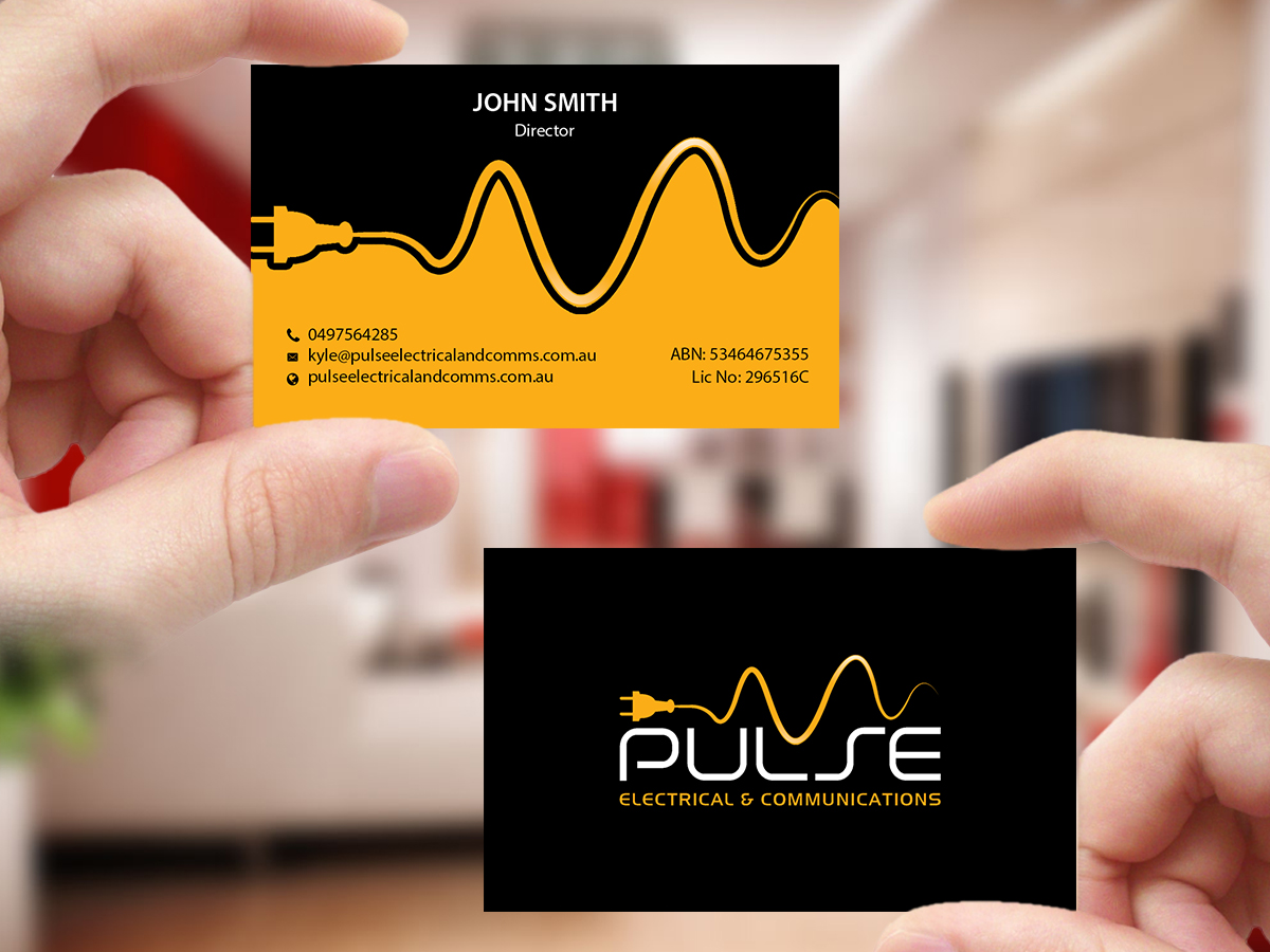 Business Card Design by Creations Box 2015 for Pulse Electrical and Communications | Design #11253457