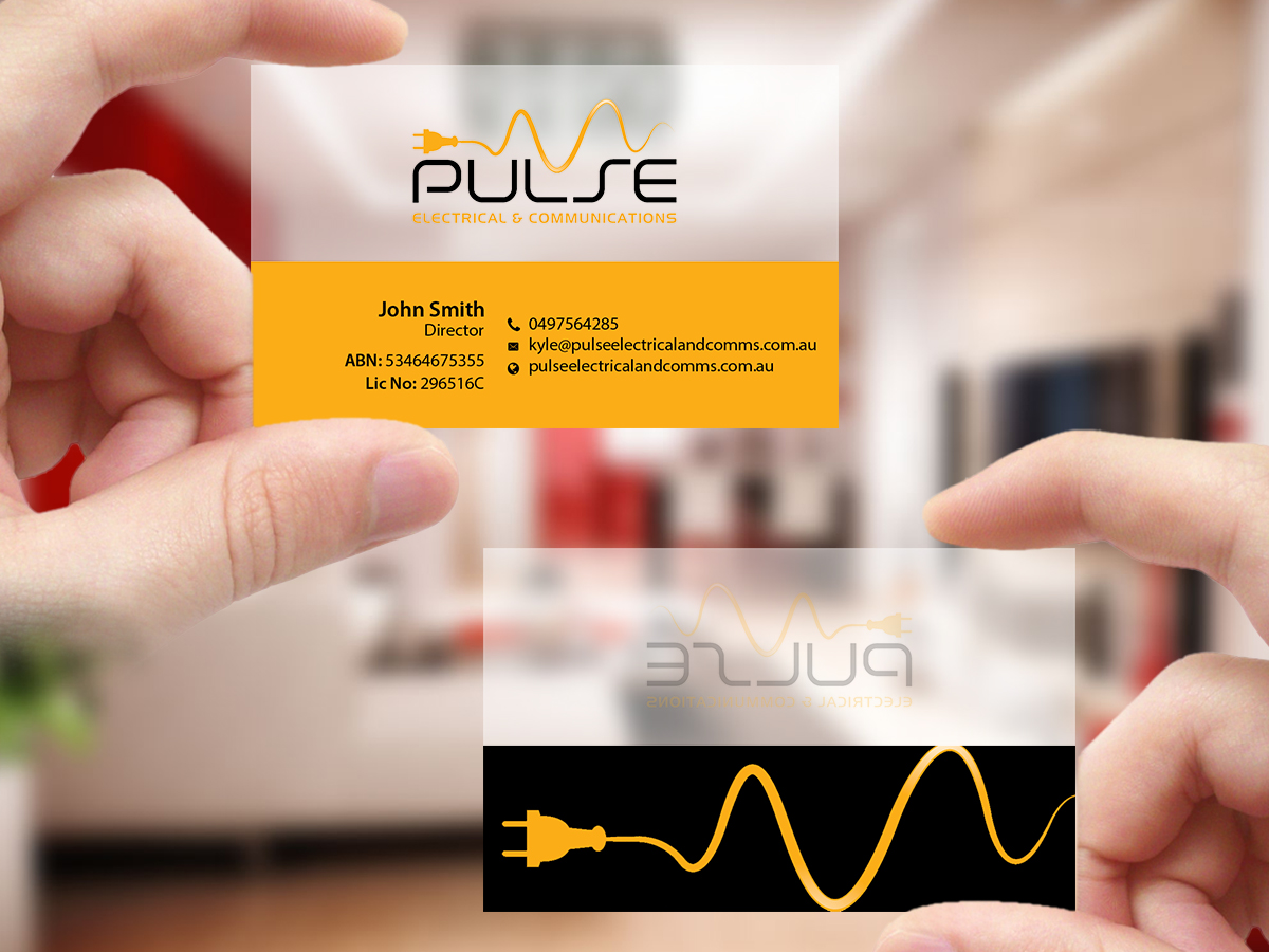 Business Card Design by Creations Box 2015 for Pulse Electrical and Communications | Design #11253459