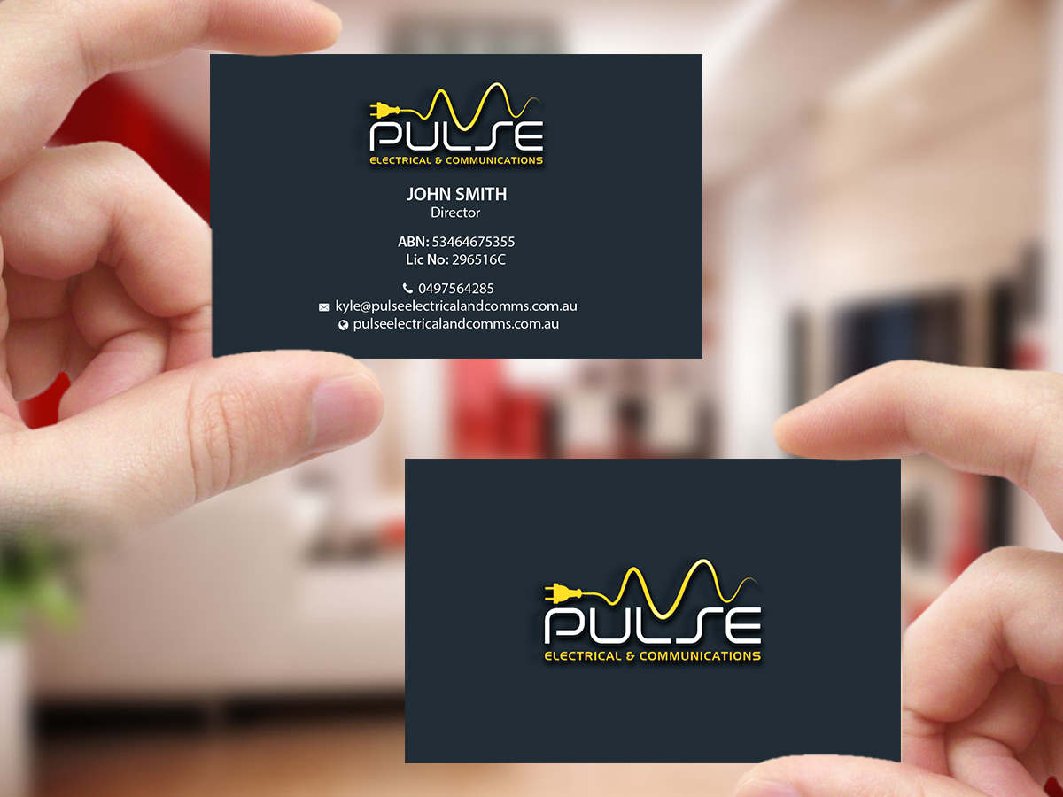 Business Card Design by Creations Box 2015 for Pulse Electrical and Communications | Design #11253463