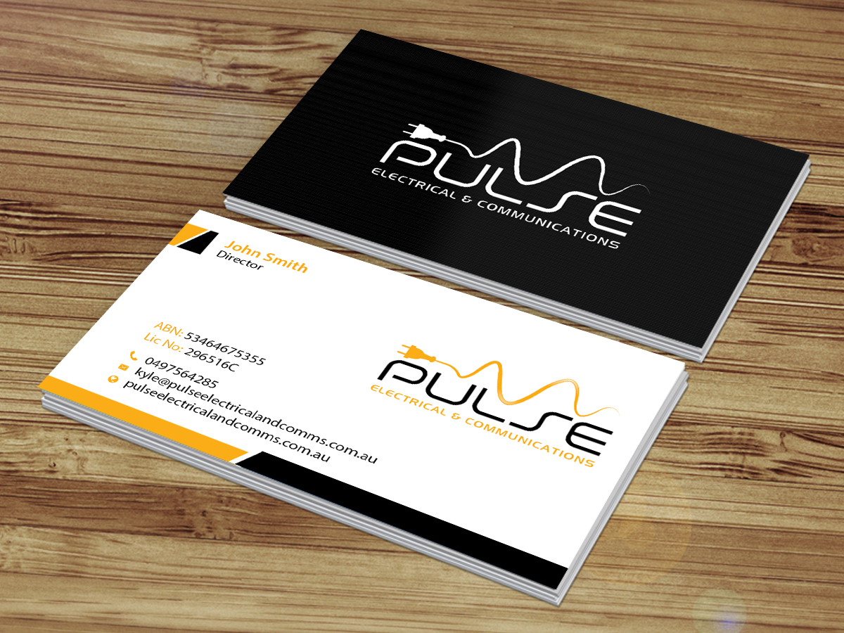 Business Card Design by Creations Box 2015 for Pulse Electrical and Communications | Design #11253464