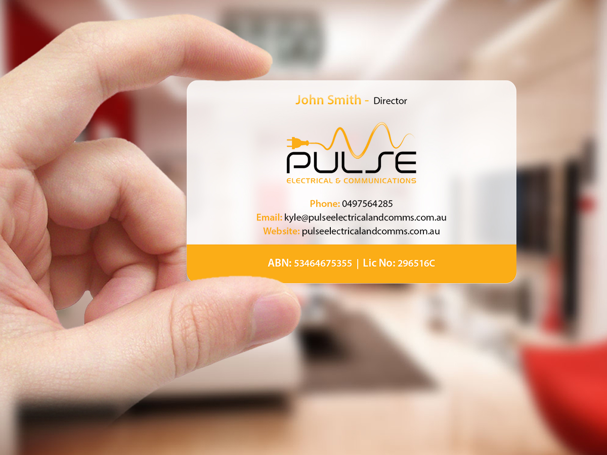 Business Card Design by Creations Box 2015 for Pulse Electrical and Communications | Design #11253468