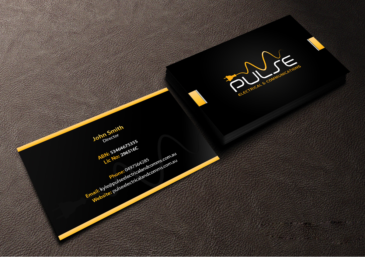 Business Card Design by Creations Box 2015 for Pulse Electrical and Communications | Design #11253472