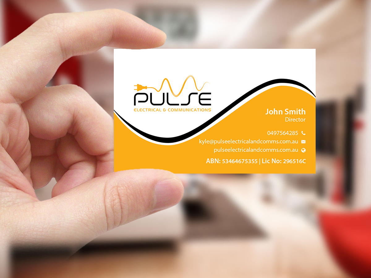 Business Card Design by Creations Box 2015 for Pulse Electrical and Communications | Design #11253484