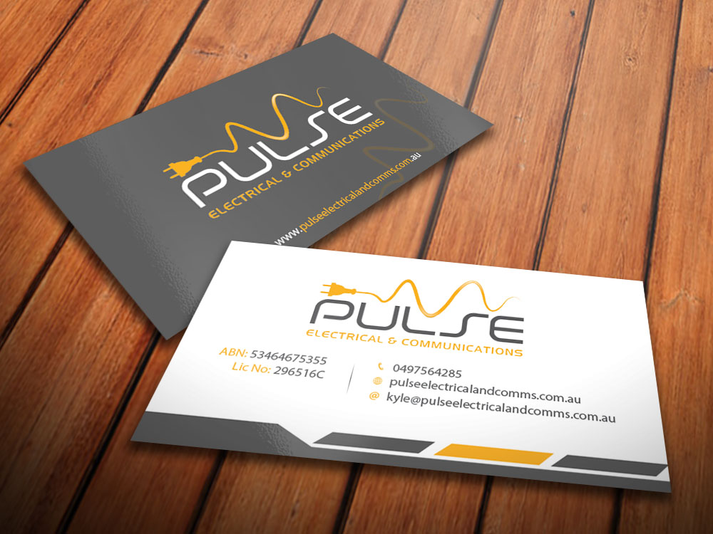 Business Card Design by PD Studios for Pulse Electrical and Communications | Design #11243851