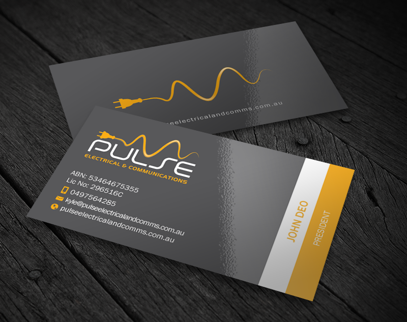 Business Card Design by Brand aid for Pulse Electrical and Communications | Design #11248191