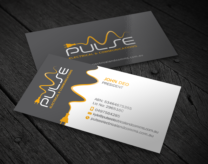 Business Card Design by Brand aid for Pulse Electrical and Communications | Design #11248193