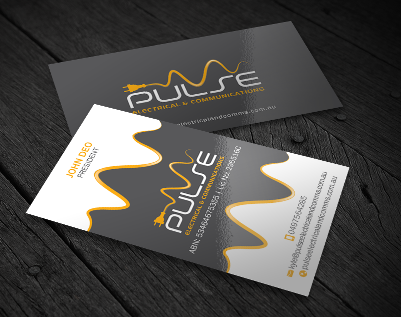 Business Card Design by Brand aid for Pulse Electrical and Communications | Design #11248194