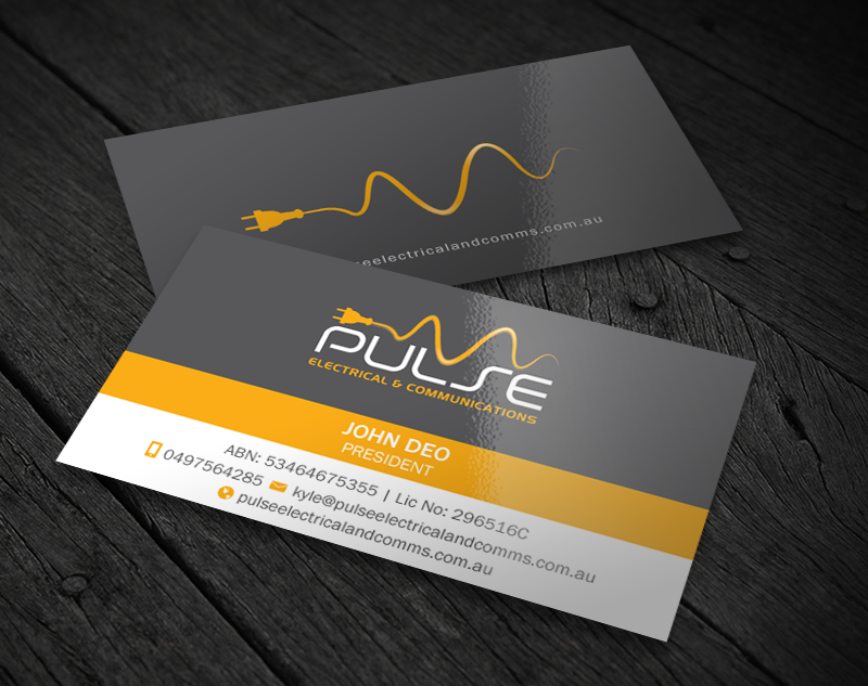 Business Card Design by Brand aid for Pulse Electrical and Communications | Design #11248195
