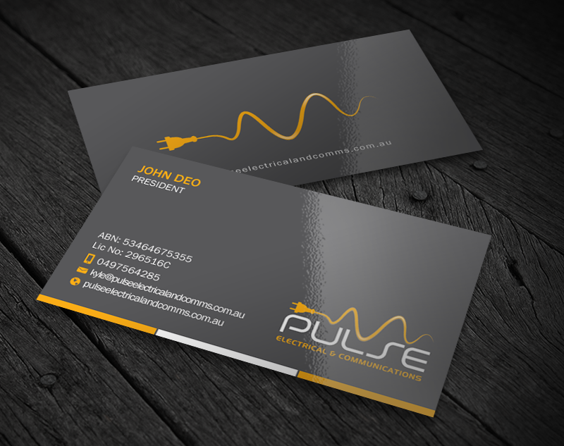 Business Card Design by Brand aid for Pulse Electrical and Communications | Design #11248199
