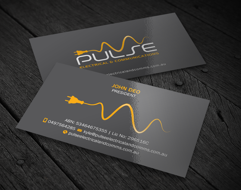 Business Card Design by Brand aid for Pulse Electrical and Communications | Design #11248200