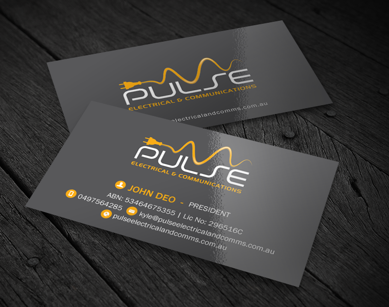 Business Card Design by Brand aid for Pulse Electrical and Communications | Design #11248201