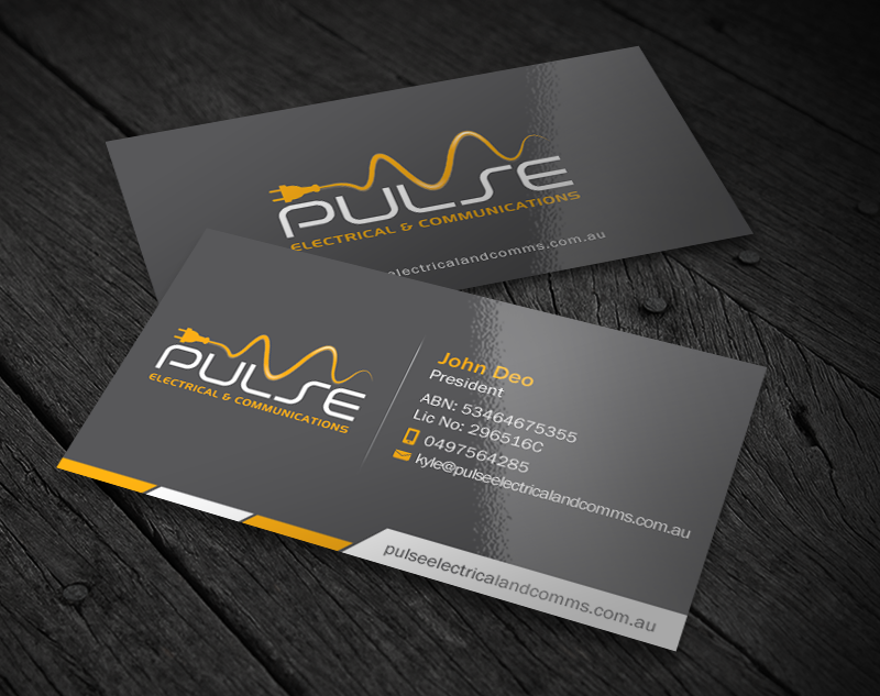 Business Card Design by Brand aid for Pulse Electrical and Communications | Design #11248202