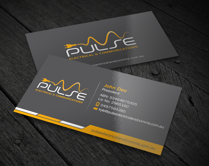 Business Card Design by Brand aid for Pulse Electrical and Communications | Design #11248203