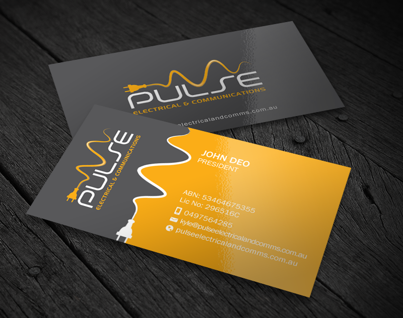 Business Card Design by Brand aid for Pulse Electrical and Communications | Design #11261997