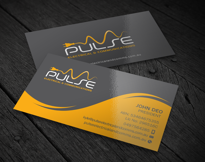 Business Card Design by Brand aid for Pulse Electrical and Communications | Design #11262001