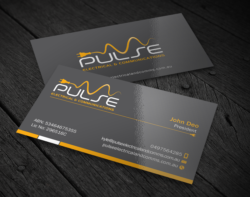Business Card Design by Brand aid for Pulse Electrical and Communications | Design #11262003
