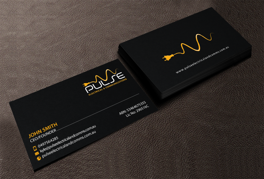Business Card Design by chandrayaan.creative for Pulse Electrical and Communications | Design #11246581