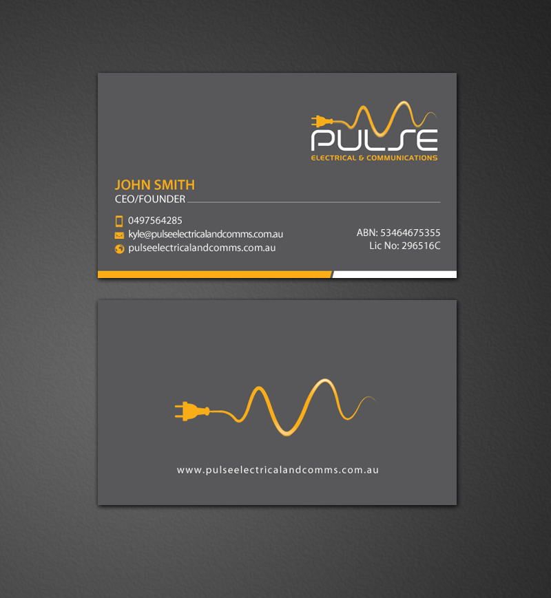 Diseño de Tarjeta de Presentación por chandrayaan.creative para Pulse Electrical and Communications | Diseño #11248111