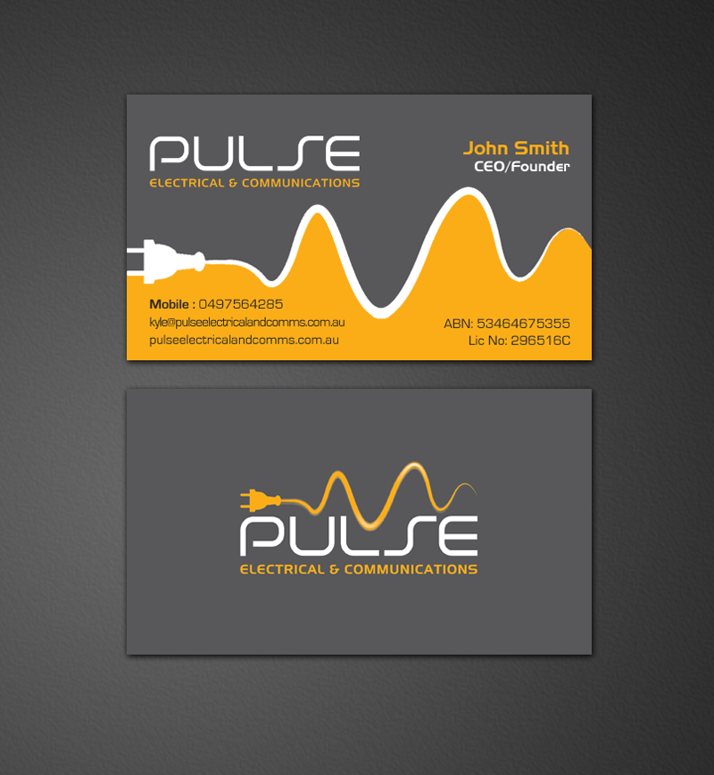 Diseño de Tarjeta de Presentación por chandrayaan.creative para Pulse Electrical and Communications | Diseño #11248113