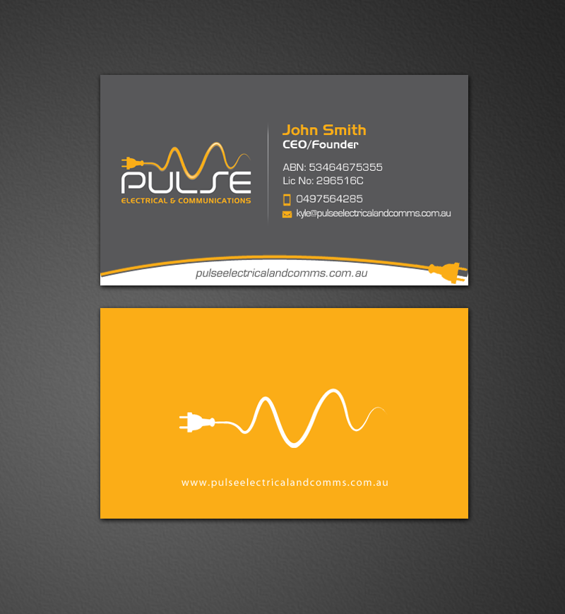 Business Card Design by chandrayaan.creative for Pulse Electrical and Communications | Design #11248121