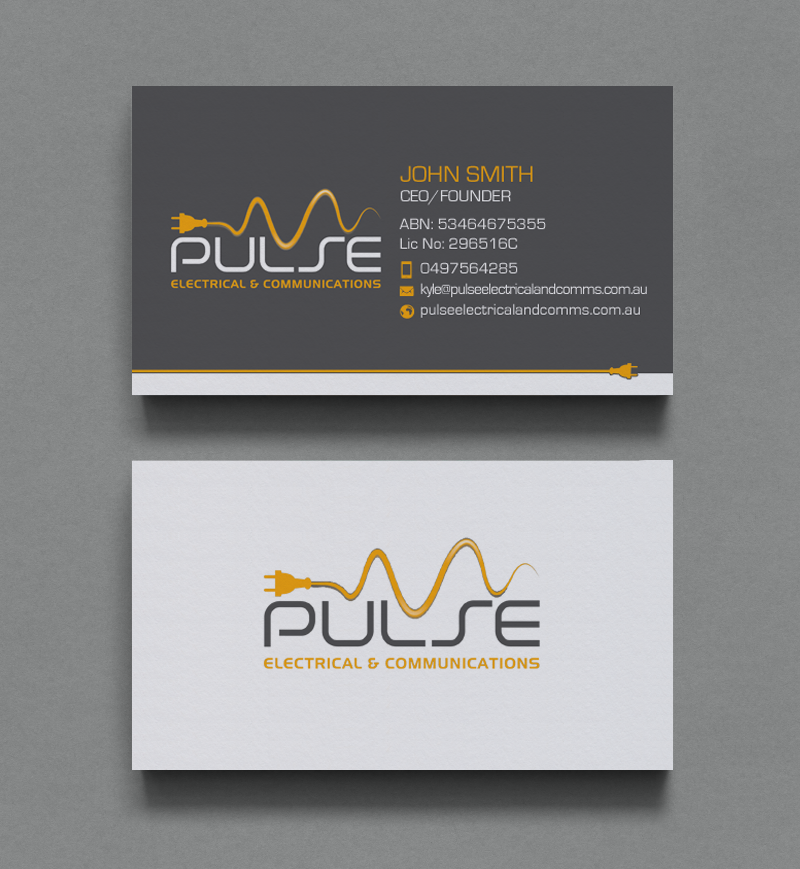 Diseño de Tarjeta de Presentación por chandrayaan.creative para Pulse Electrical and Communications | Diseño #11248125