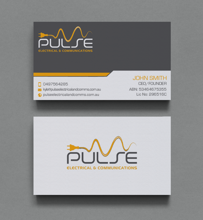 Business Card Design by chandrayaan.creative for Pulse Electrical and Communications | Design #11248126