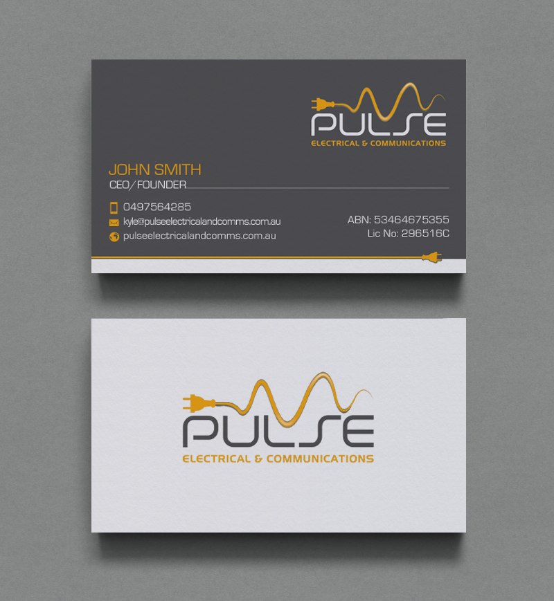 Business Card Design by chandrayaan.creative for Pulse Electrical and Communications | Design #11248130