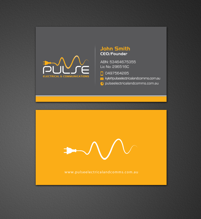 Business Card Design by chandrayaan.creative for Pulse Electrical and Communications | Design #11261924