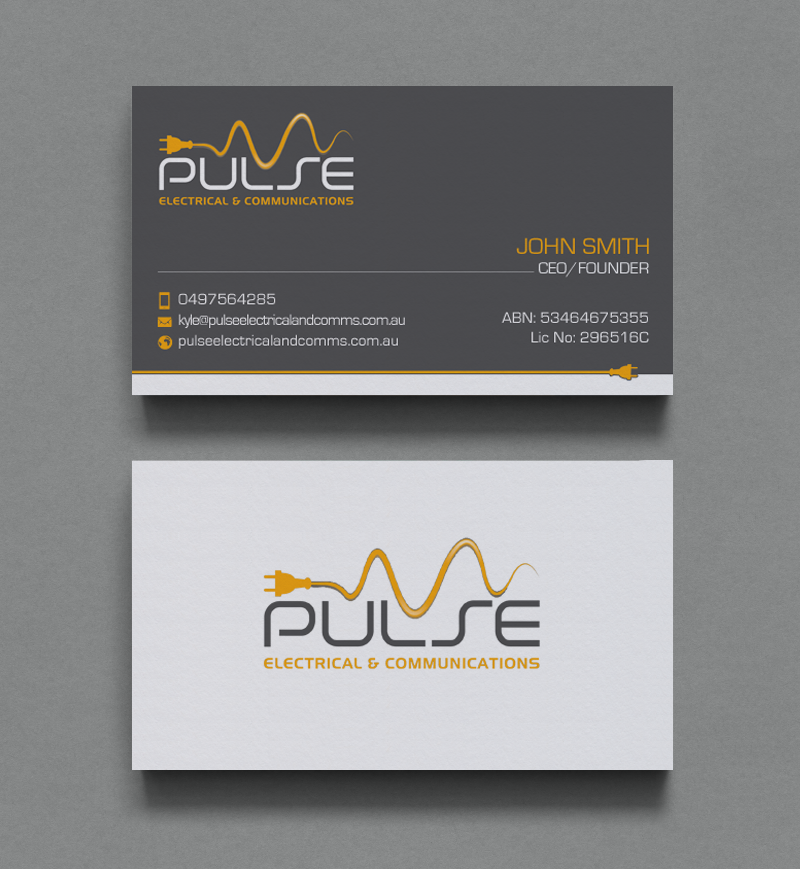 Business Card Design by chandrayaan.creative for Pulse Electrical and Communications | Design #11261943