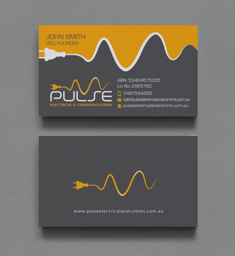 Diseño de Tarjeta de Presentación por chandrayaan.creative para Pulse Electrical and Communications | Diseño #11261944
