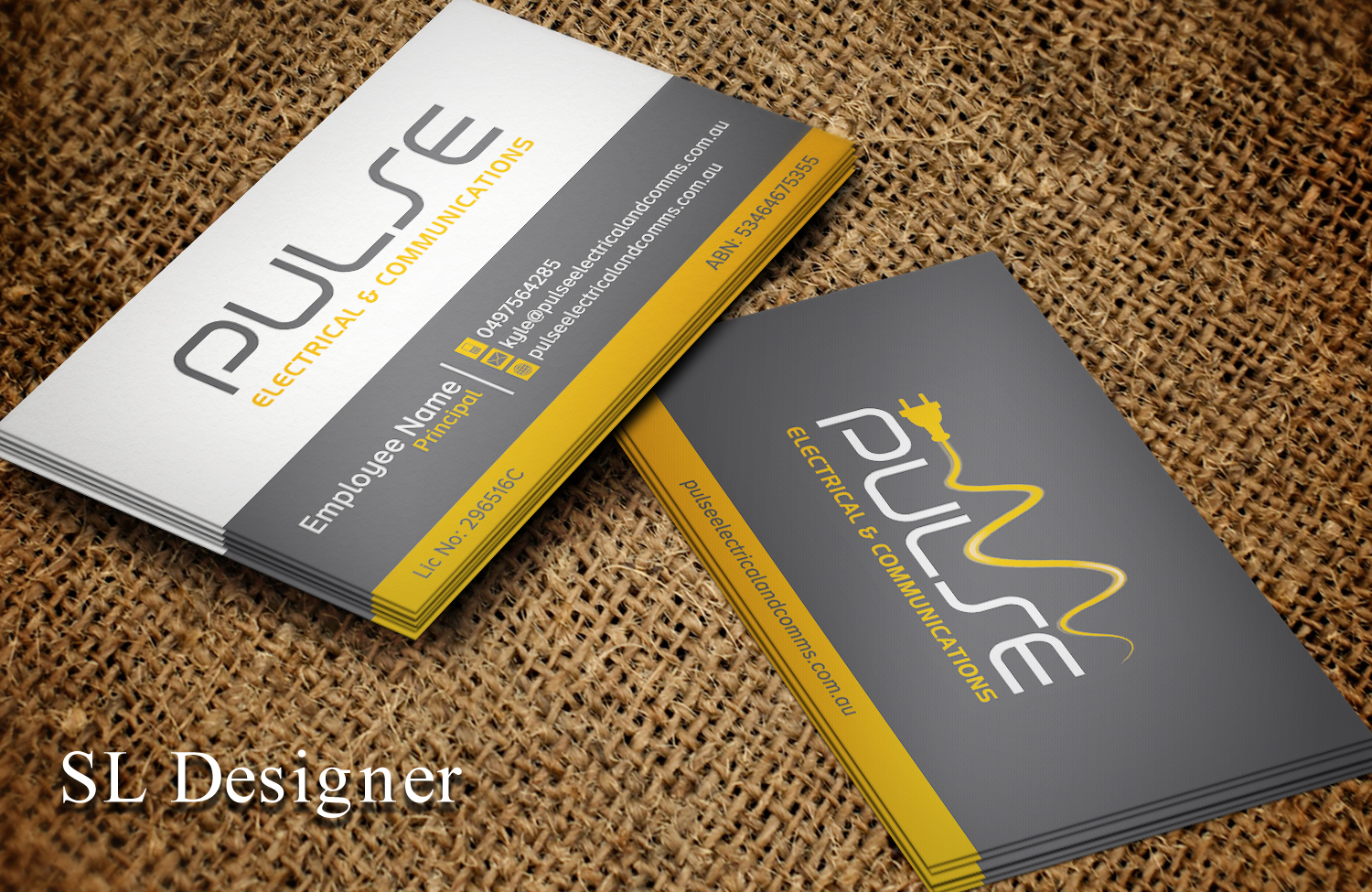 Business Card Design by SL Designer for Pulse Electrical and Communications | Design #11242660