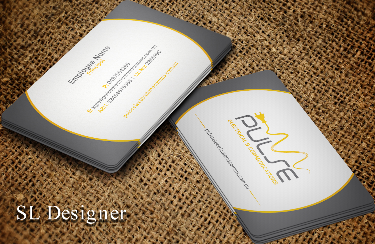 Business Card Design by SL Designer for Pulse Electrical and Communications | Design #11242666
