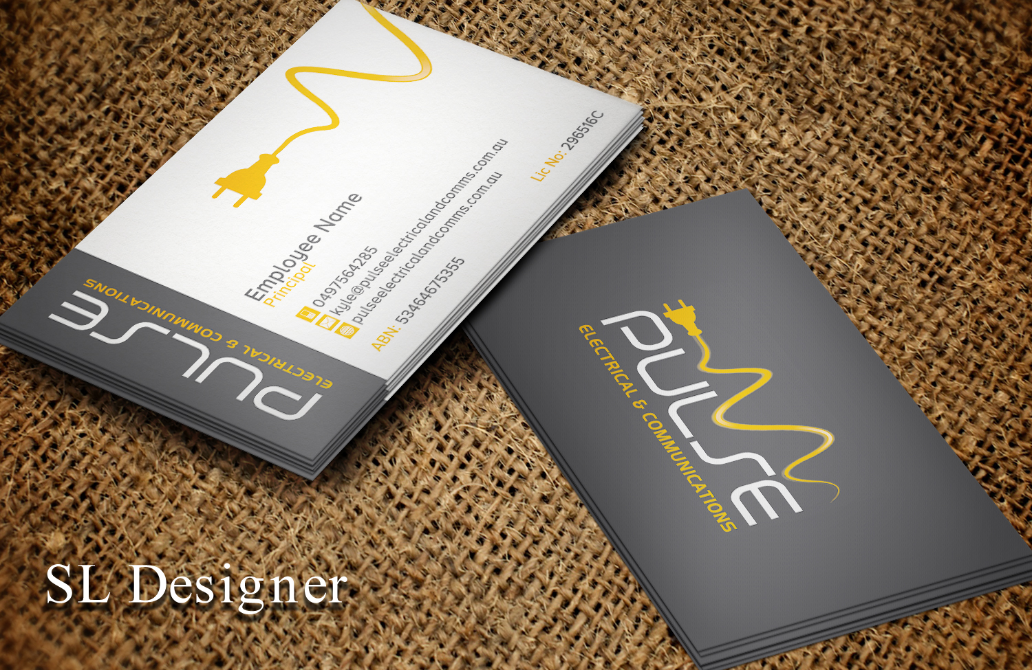 Business Card Design by SL Designer for Pulse Electrical and Communications | Design #11242826
