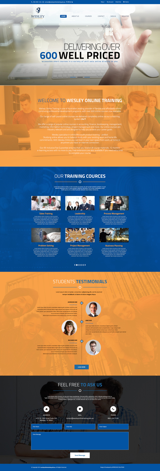Web Design by Impressive Solutions for Wesley Health Management | Design #11277260